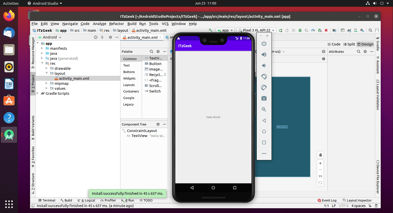launch android studio ubuntu