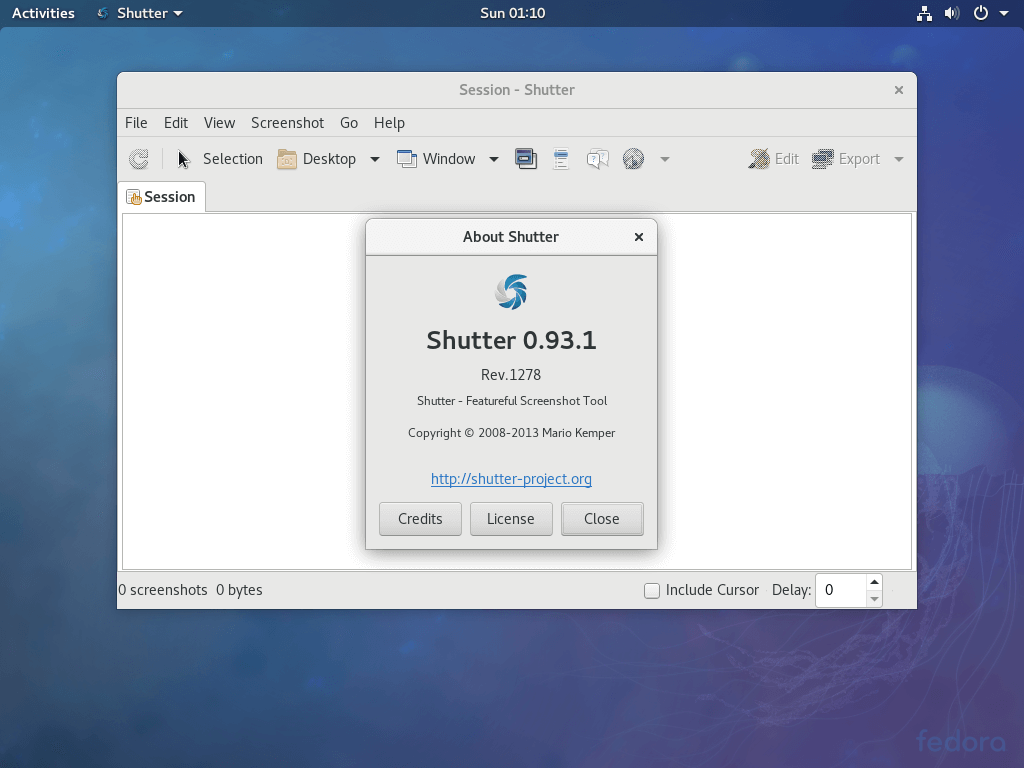 Shutter - A Snipping Tool for Fedora