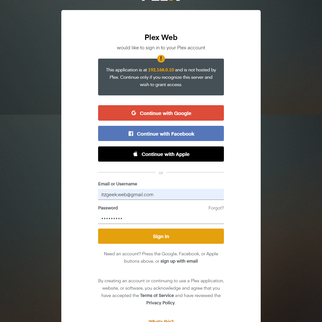 Create a Plex Account or Sign In to Plex account