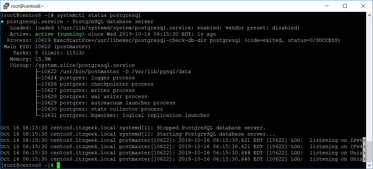 PostgreSQL Status