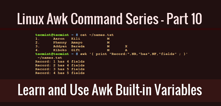 Awk Built in Variables Examples