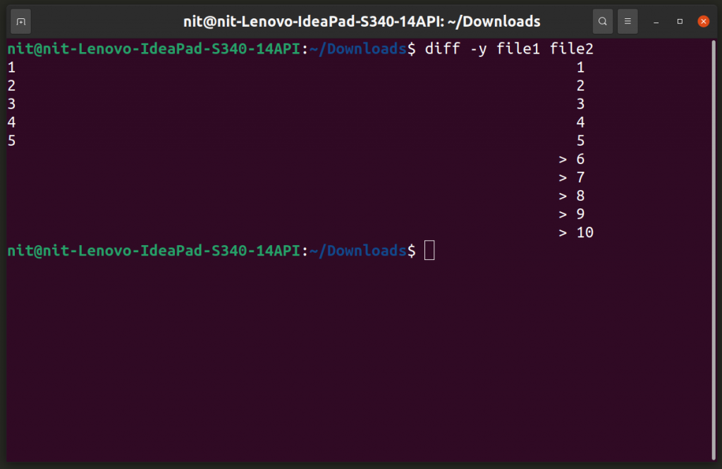 Create Diff Between Two Files in Linux