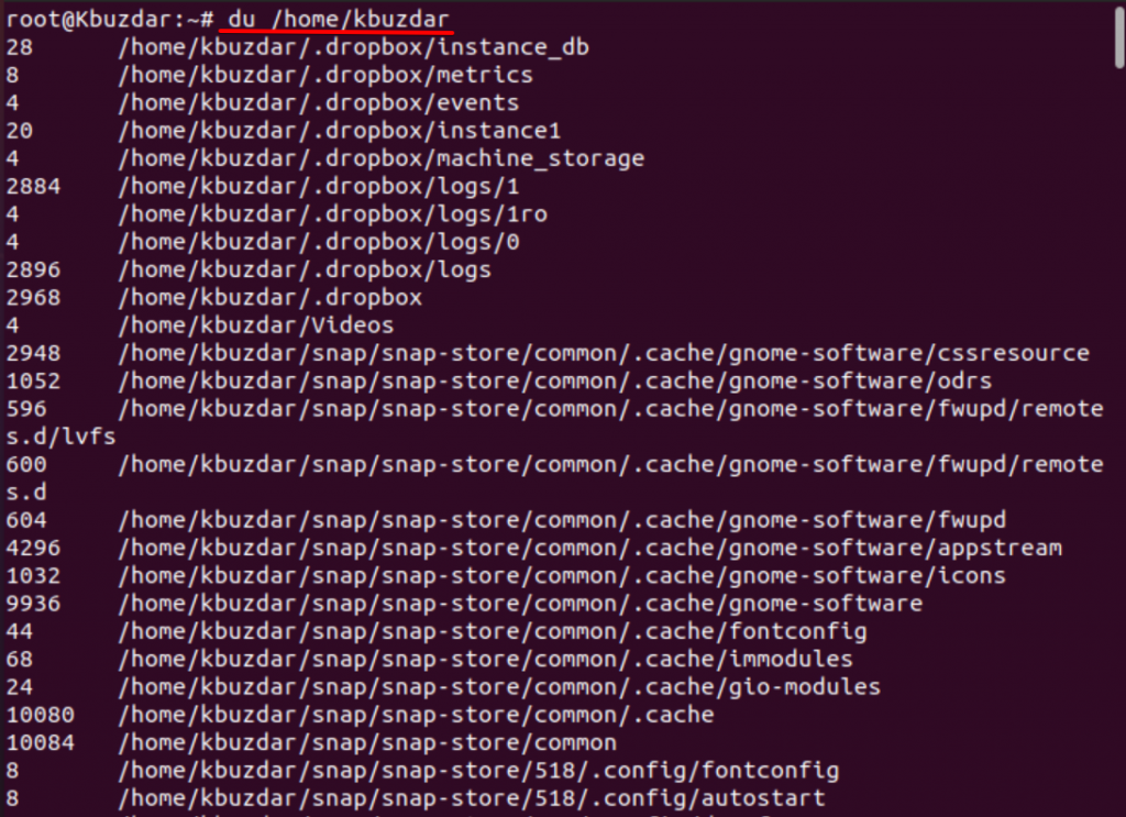 Linux Du Command Examples