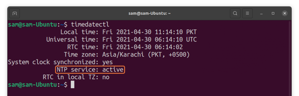 Command to sync time with NTP server in Linux