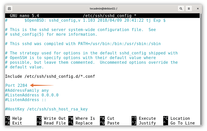 Change SSH Port in Debian 11