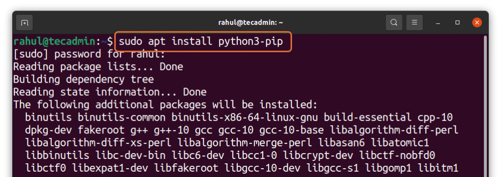 Installing PIP on Ubuntu 20.04