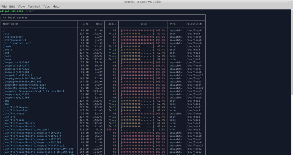 How to Use Duf Command in Linux
