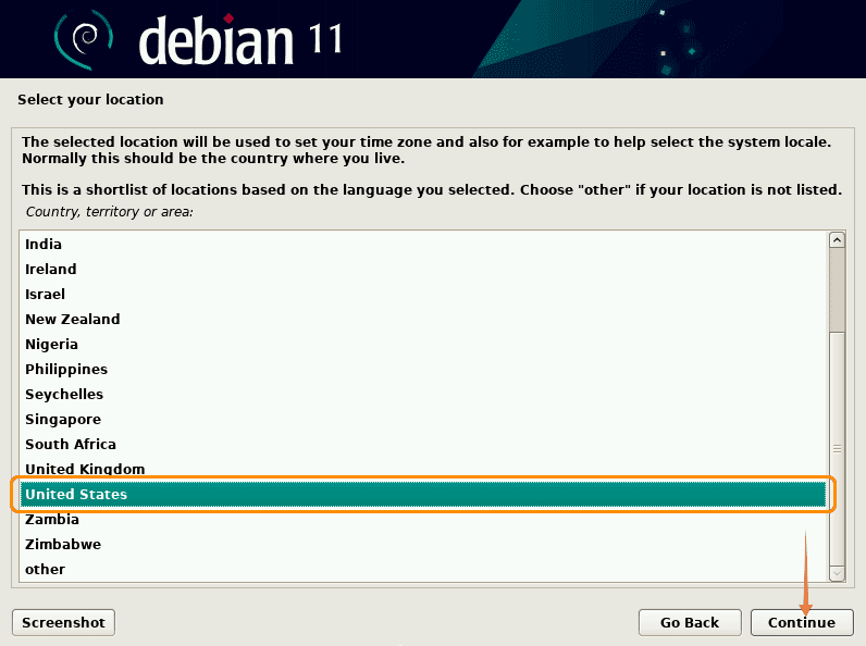 Select default timezone