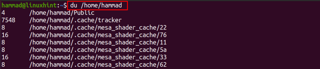 How to use du command in Linux