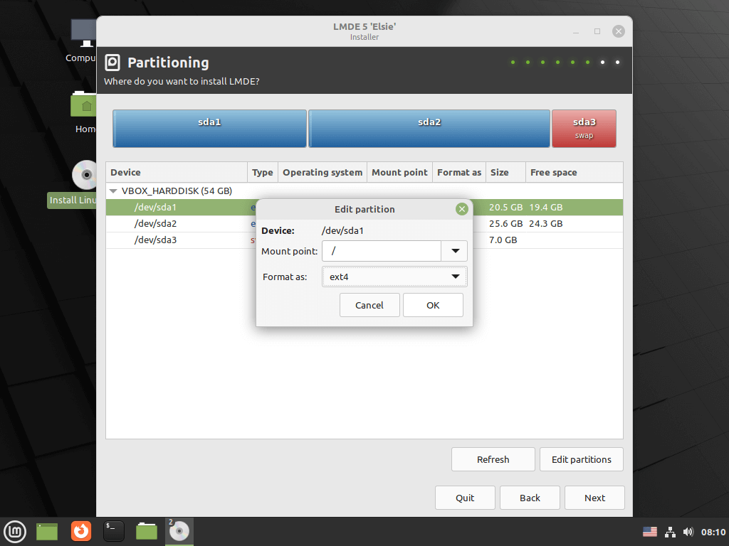 Set Partition Mounts How to Install LMDE 5 “Elsie” Cinnamon Edition How to Install LMDE 5 “Elsie” Cinnamon Edition 1713872876 757 How to Install LMDE 5 Elsie Cinnamon Edition