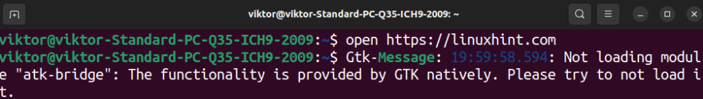 Linux open Command